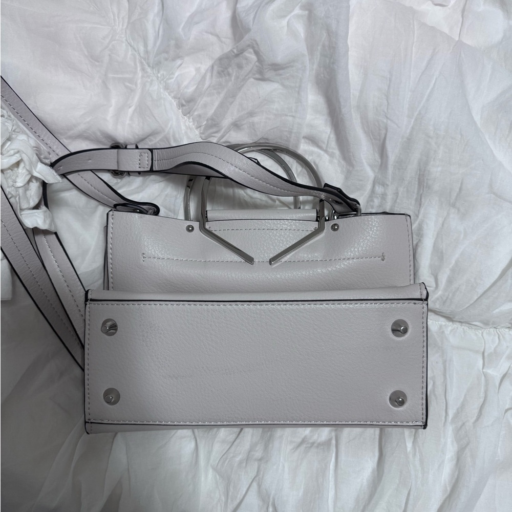Zara Structured Leather-Look Top Handle Bag – Light Grey NWOT